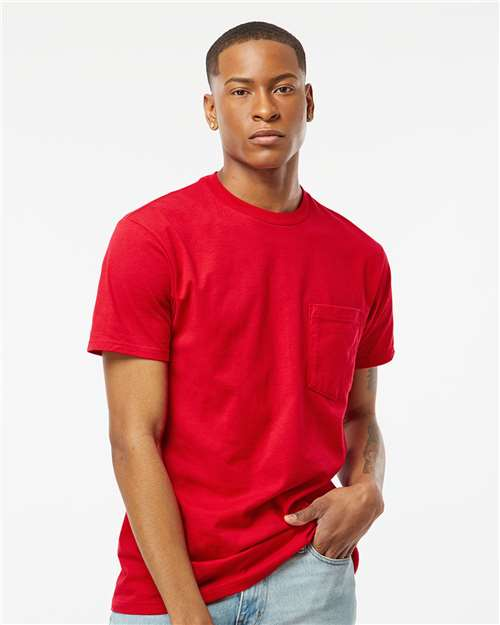 Blank Label Studios BLS - Tee w/ Pocket 1421 Red blank garment - ready for DTG & embroidery