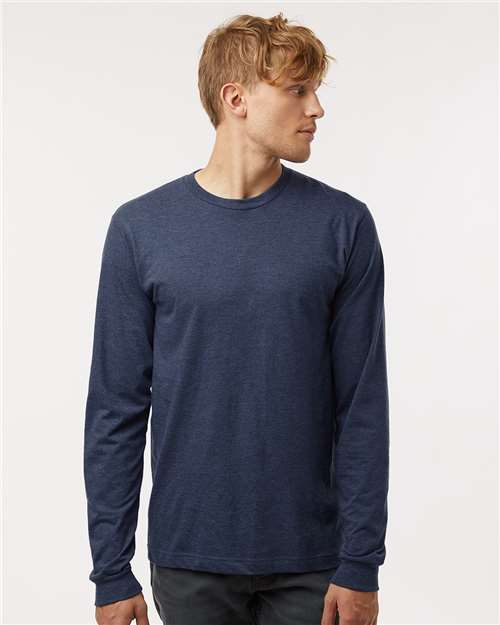 Blank Label Studios BLS - Long Sleeve Tee 1512 Heather Denim blank garment - ready for DTG & embroidery