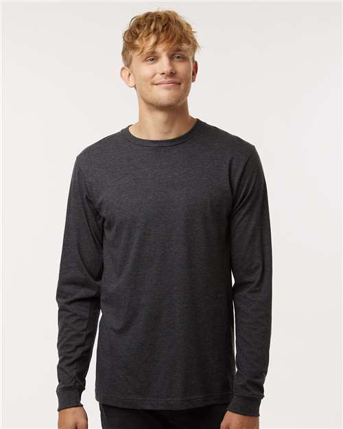 Blank Label Studios BLS - Long Sleeve Tee 1512 Heather Graphite blank garment - ready for DTG & embroidery