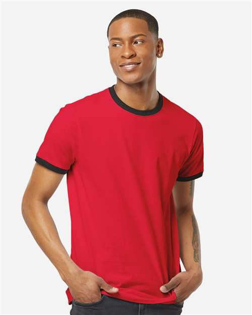 Blank Label Studios BLS - Ringer Tee 1412 Red Black blank garment - ready for DTG & embroidery