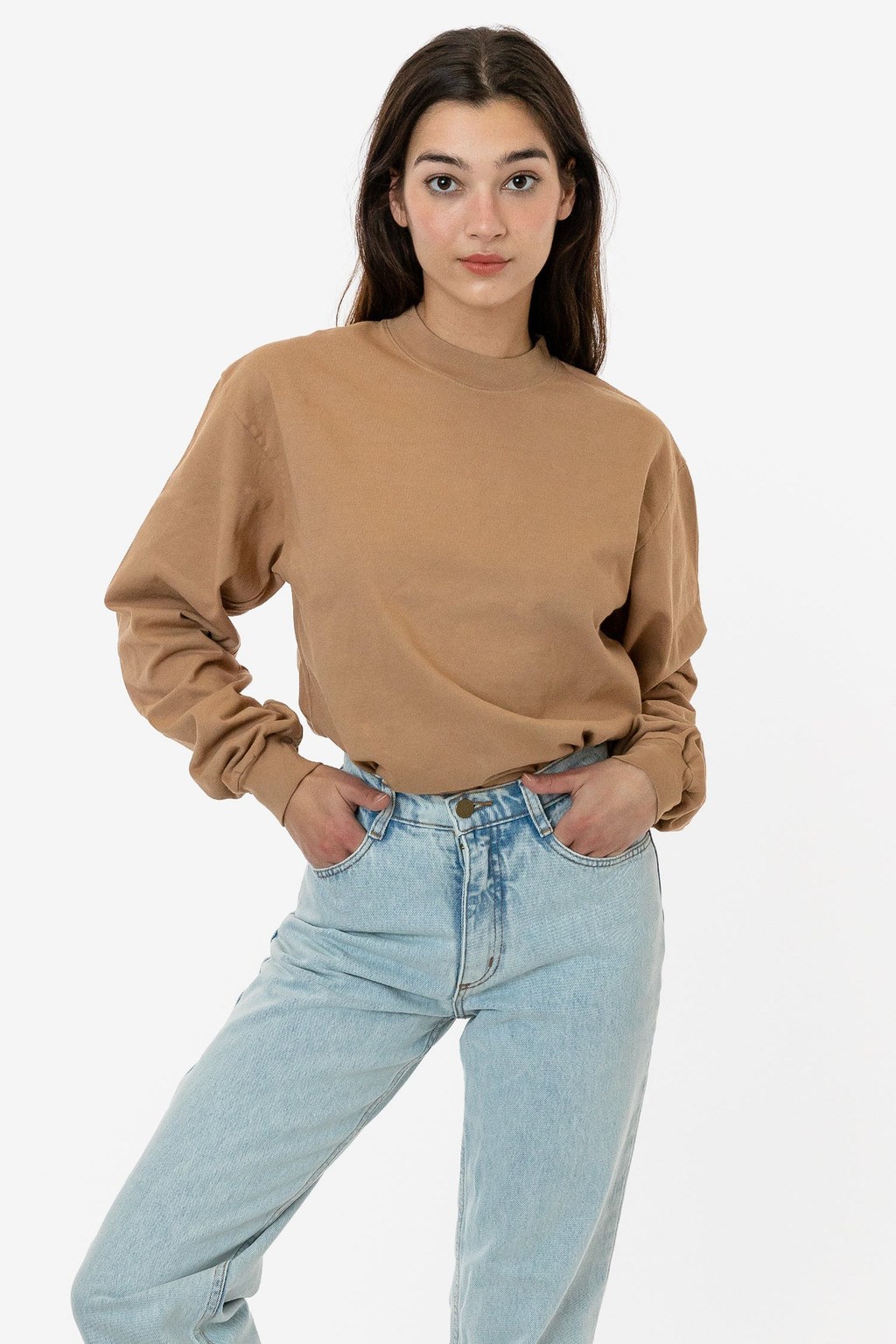 Blank Label Studios Los Angeles Apparel - Long Sleeve Tee 1406GD Khaki blank garment - ready for DTG & embroidery