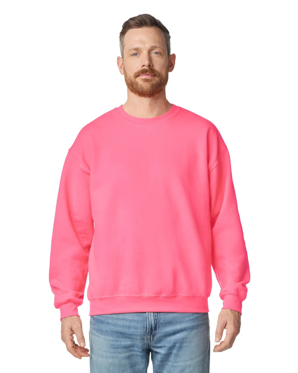 Blank Label Studios Gildan - Crewneck 18000 Safety Pink blank garment - ready for DTG & embroidery