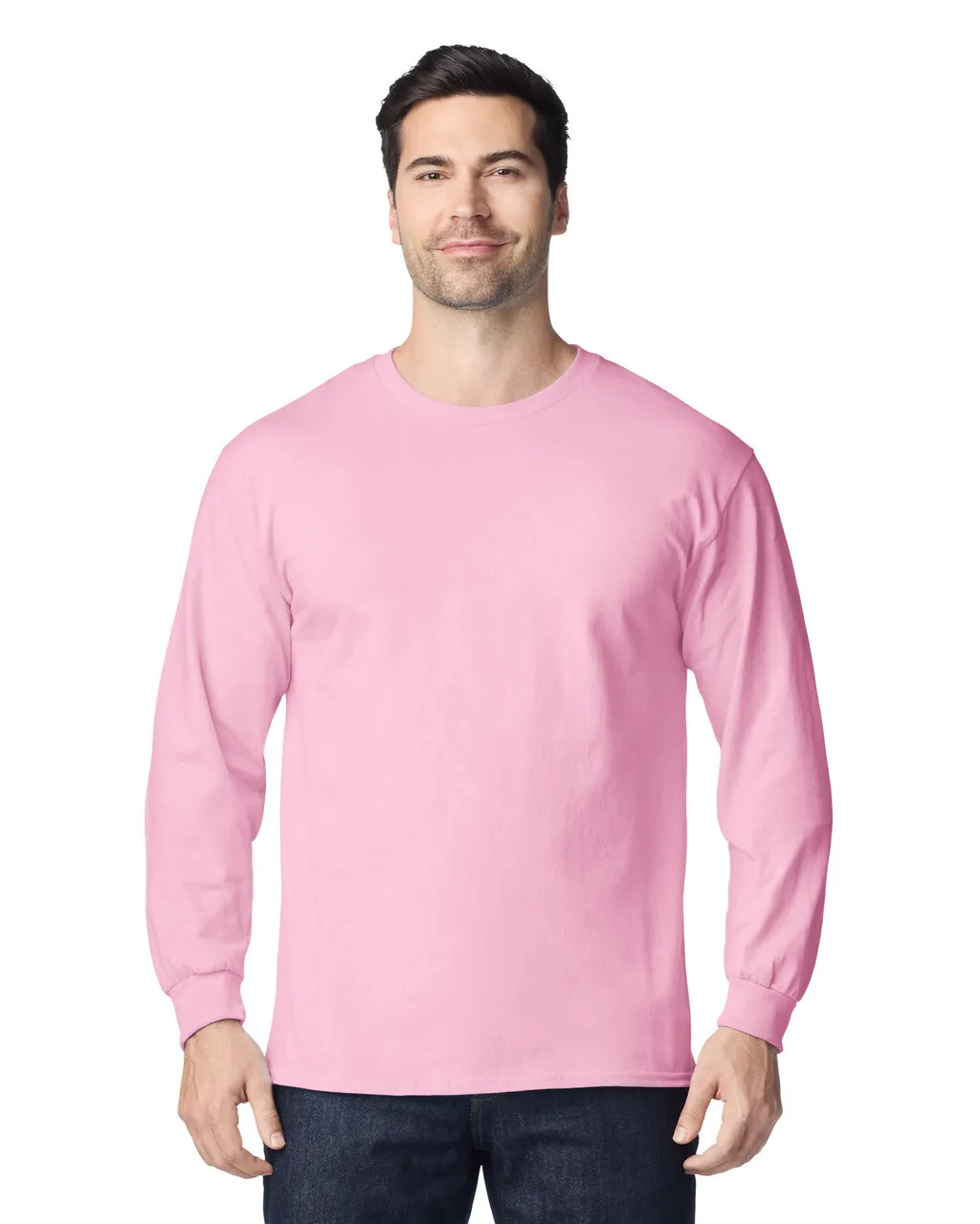 Blank Label Studios Gildan - Long Sleeve Tee 2400 Light Pink blank garment - ready for DTG & embroidery