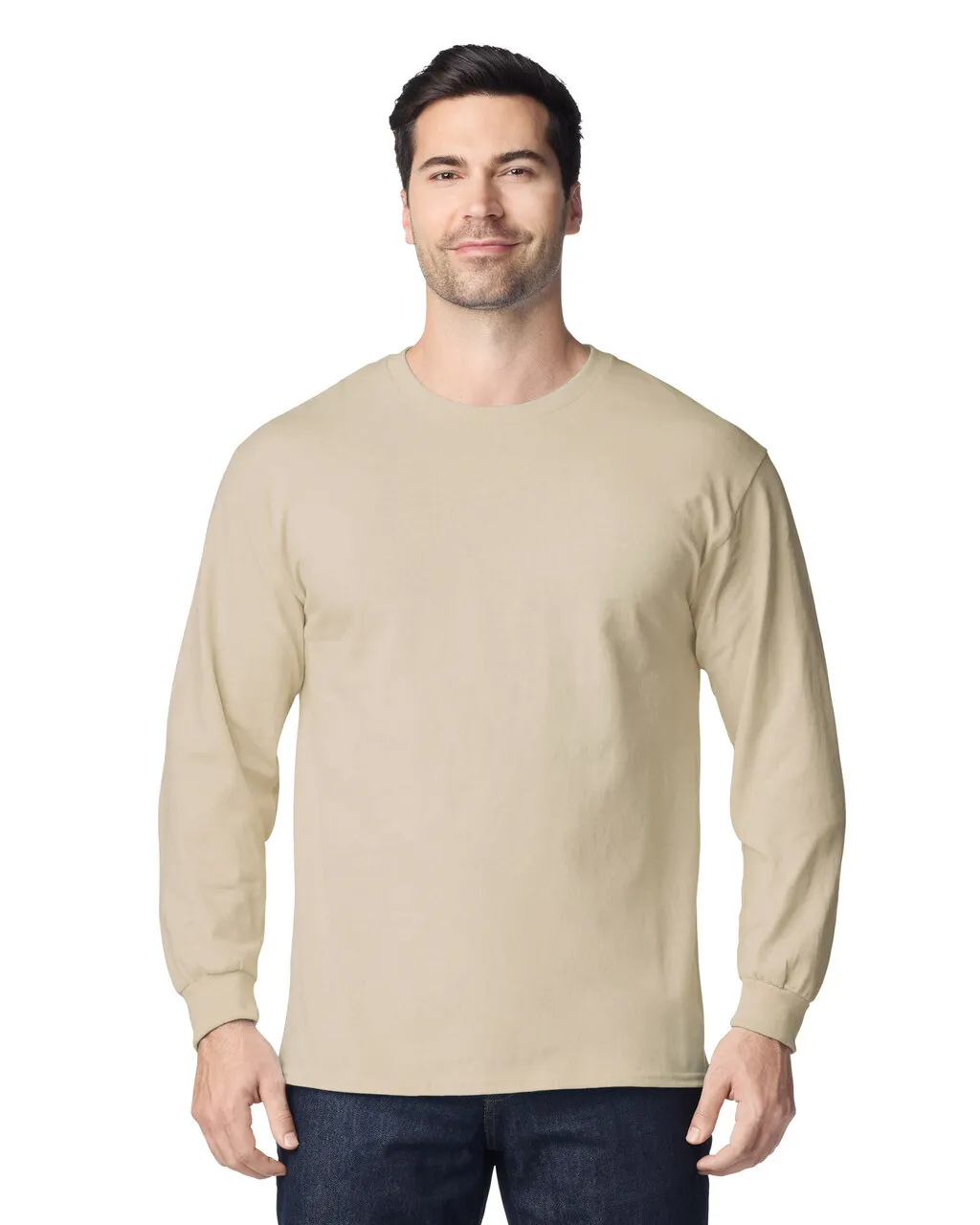 Blank Label Studios Gildan - Long Sleeve Tee 2400 Sand blank garment - ready for DTG & embroidery
