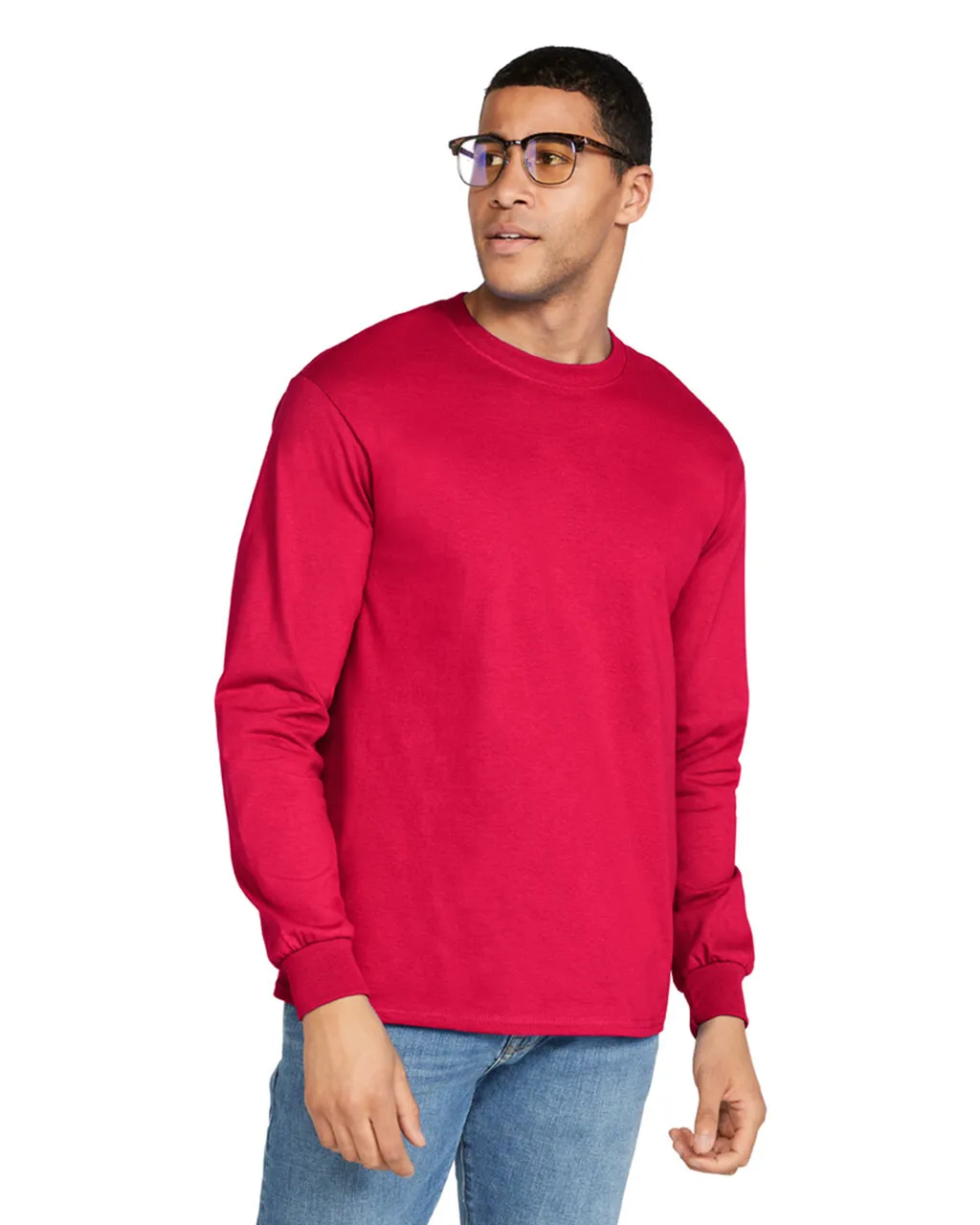 Blank Label Studios Gildan - Long Sleeve Tee 2400 Red blank garment - ready for DTG & embroidery