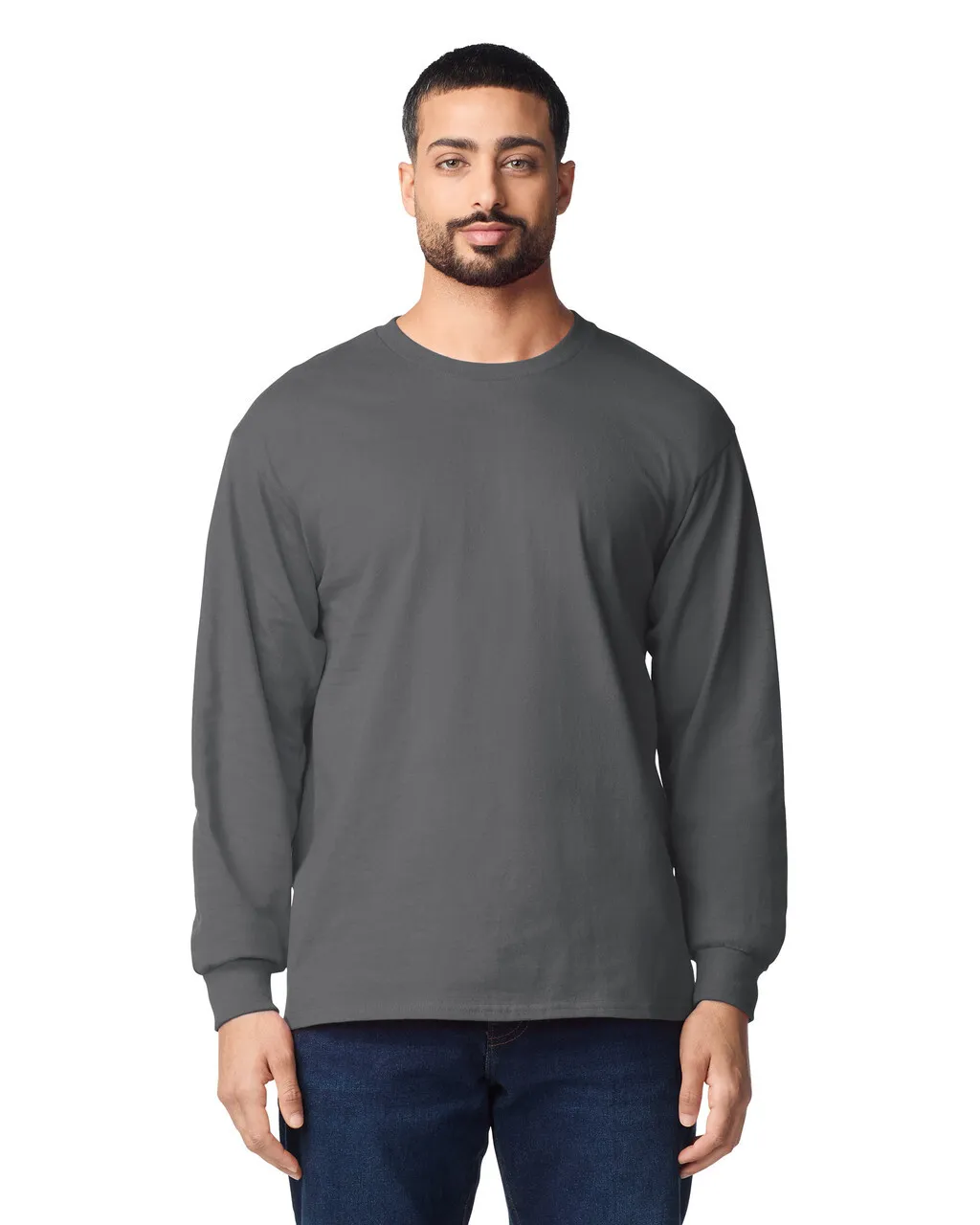 Blank Label Studios Gildan - Long Sleeve Tee 2400 Charcoal blank garment - ready for DTG & embroidery