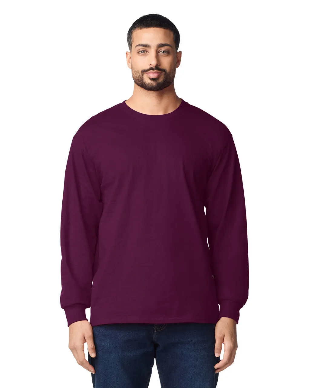 Blank Label Studios Gildan - Long Sleeve Tee 2400 Maroon blank garment - ready for DTG & embroidery