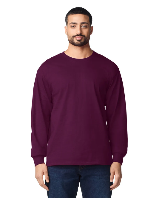 Blank Label Studios Gildan - Long Sleeve Tee 2400 Maroon blank garment - ready for DTG & embroidery