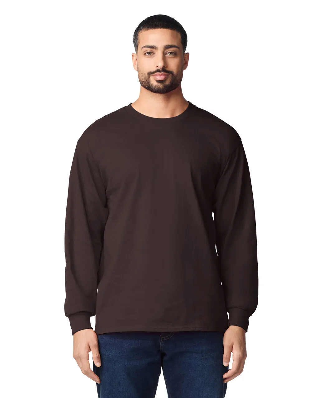 Blank Label Studios Gildan - Long Sleeve Tee 2400 Dark Chocolate blank garment - ready for DTG & embroidery