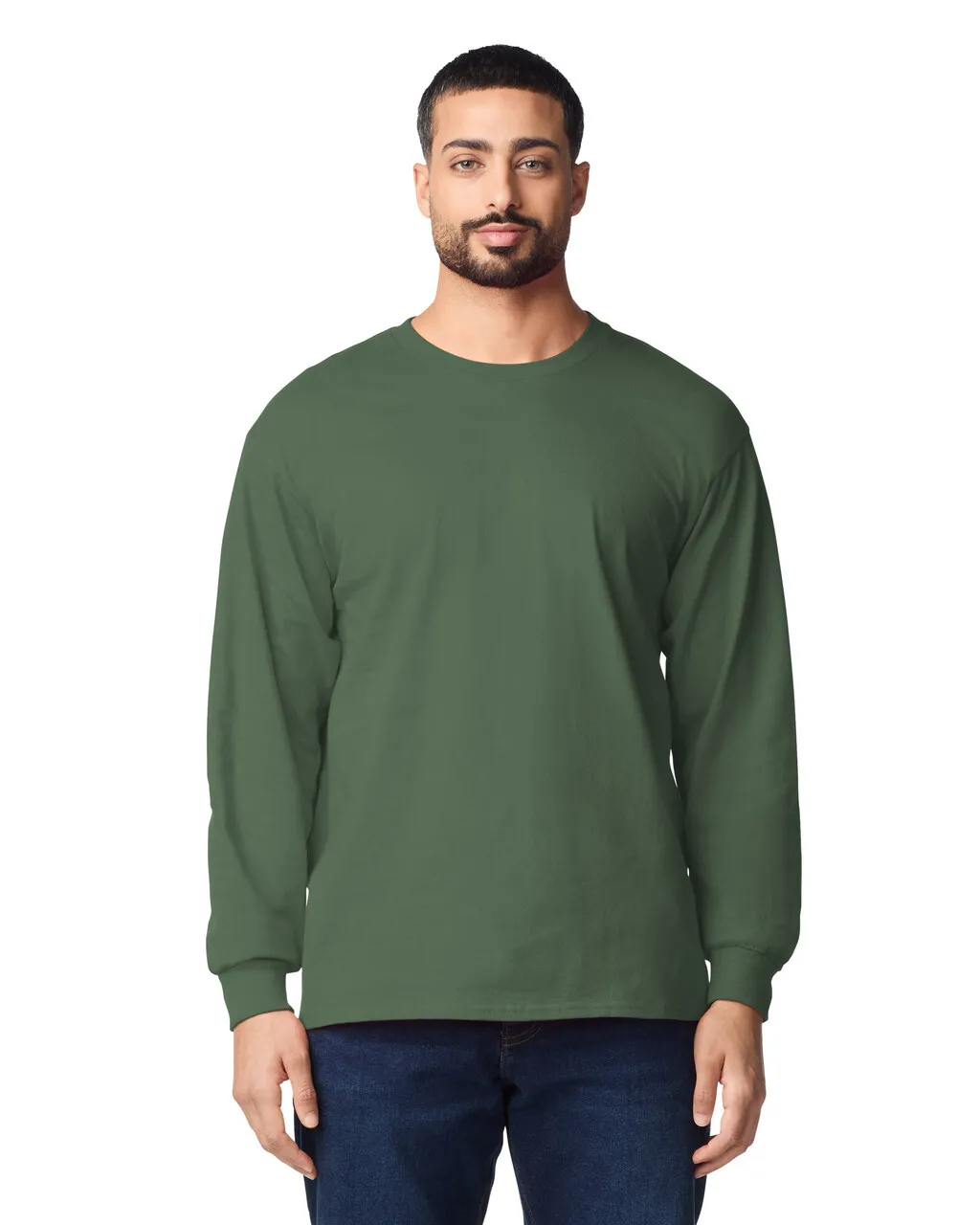 Blank Label Studios Gildan - Long Sleeve Tee 2400 Military Green blank garment - ready for DTG & embroidery
