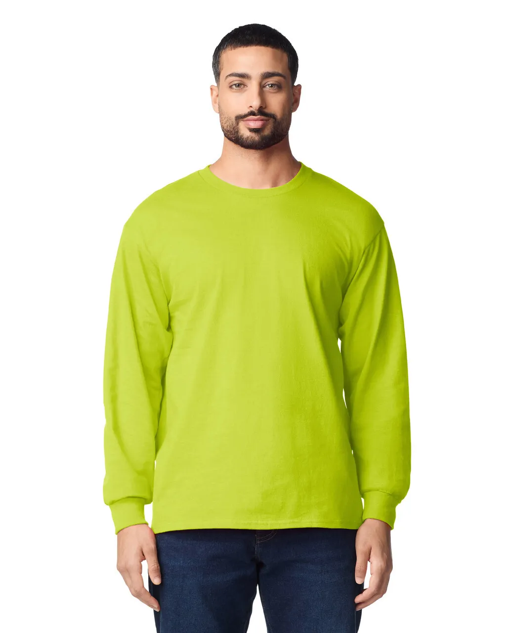 Blank Label Studios Gildan - Long Sleeve Tee 2400 Safety Green blank garment - ready for DTG & embroidery