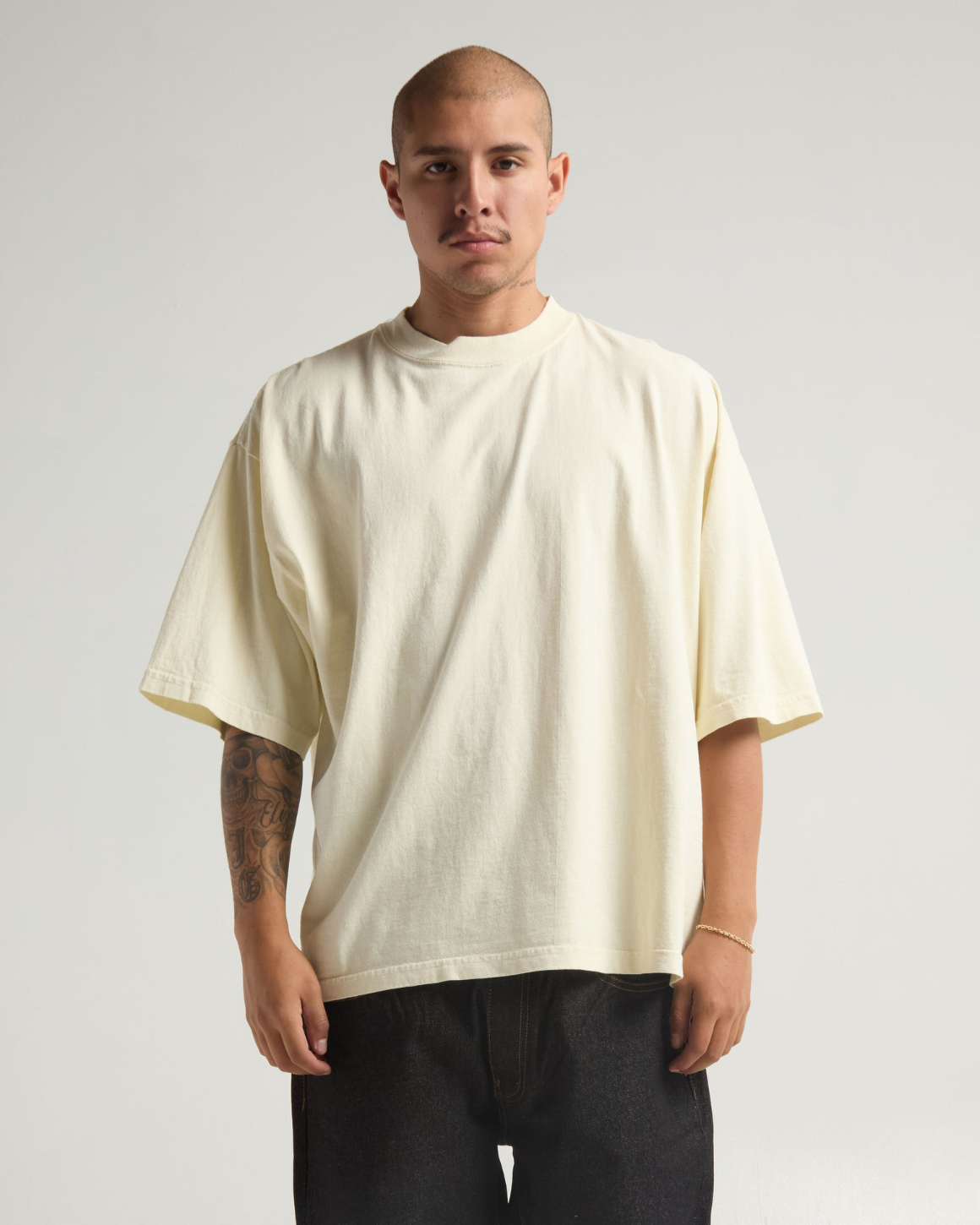 Blank Label Studios BLS - Drop Shoulder Tee 1408 Cream blank garment - ready for DTG & embroidery