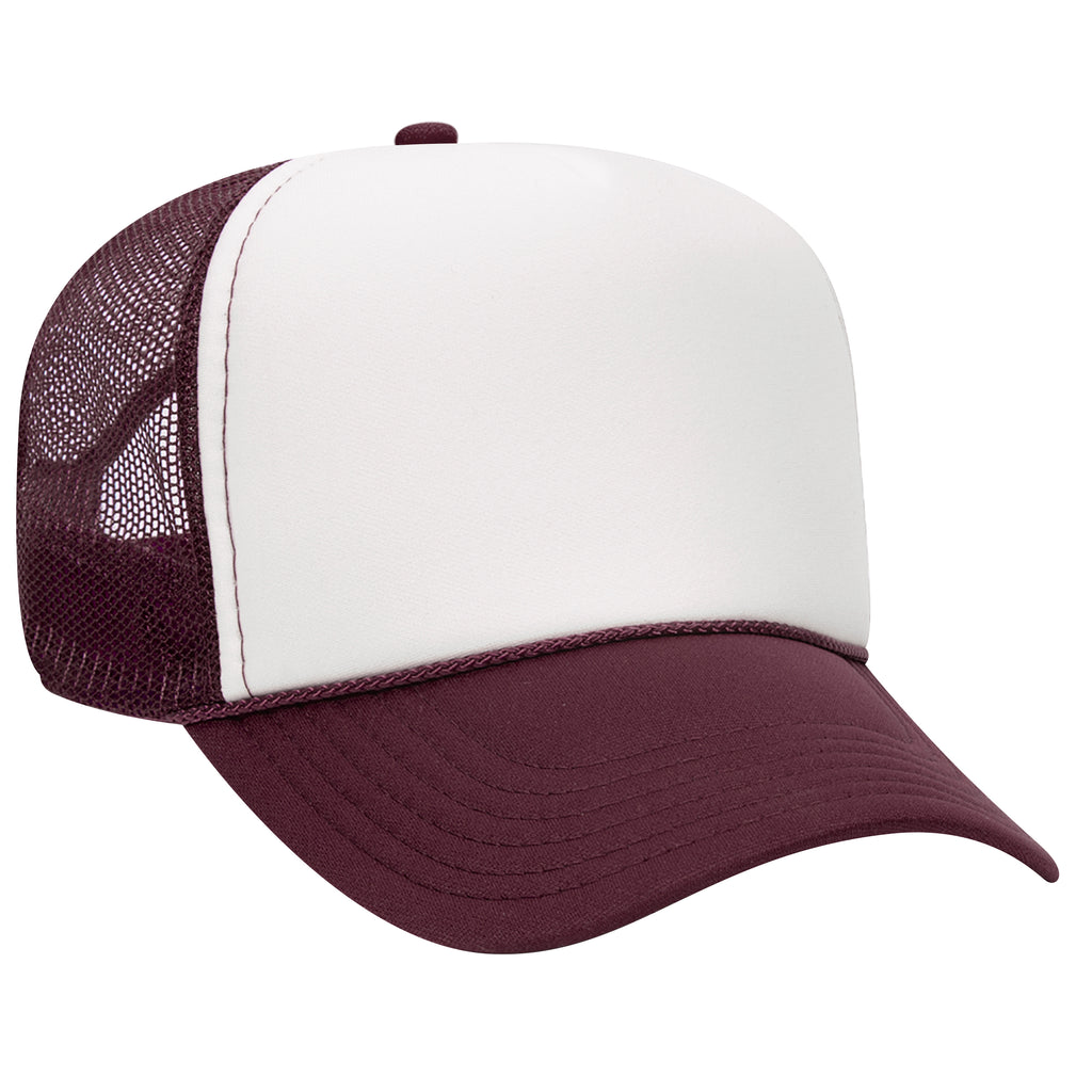 Blank Label Studios BLS - Trucker Hat 2111 Maroon White Maroon blank garment - ready for DTG & embroidery