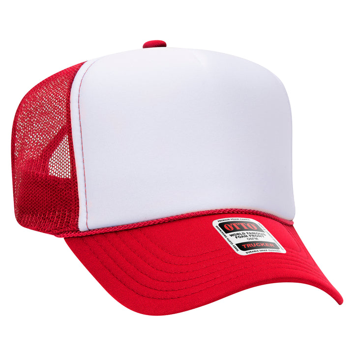 Blank Label Studios BLS - Trucker Hat 2112 Red Wht Red blank garment - ready for DTG & embroidery