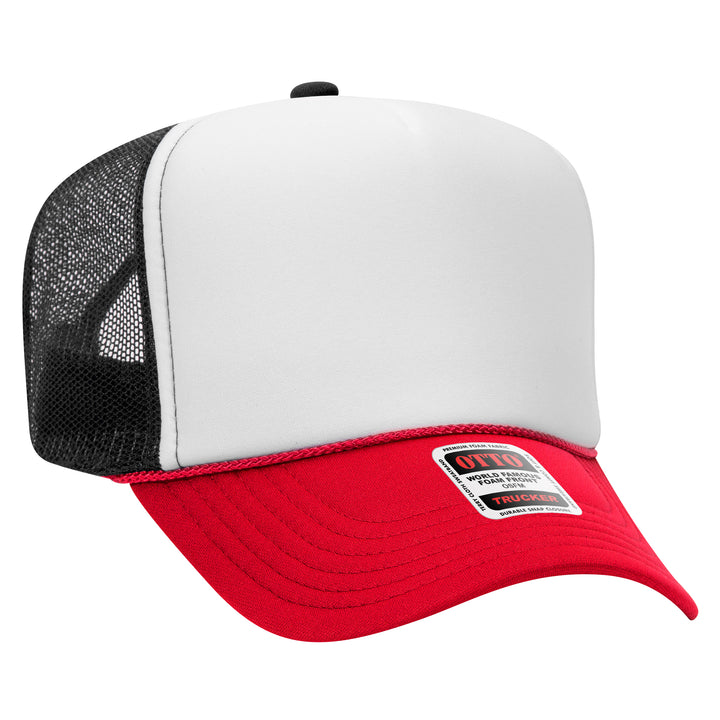 Blank Label Studios BLS - Trucker Hat 2112 Red Wht Blk blank garment - ready for DTG & embroidery