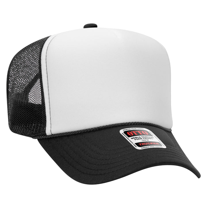 Blank Label Studios BLS - Trucker Hat 2112 Blk Wht Blk blank garment - ready for DTG & embroidery