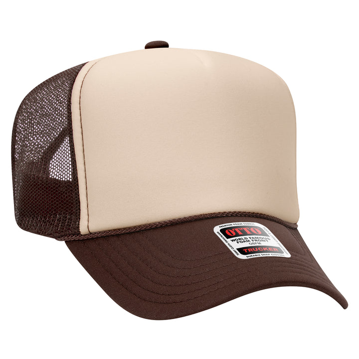 Blank Label Studios BLS - Trucker Hat 2112 Brn Tan Brn blank garment - ready for DTG & embroidery