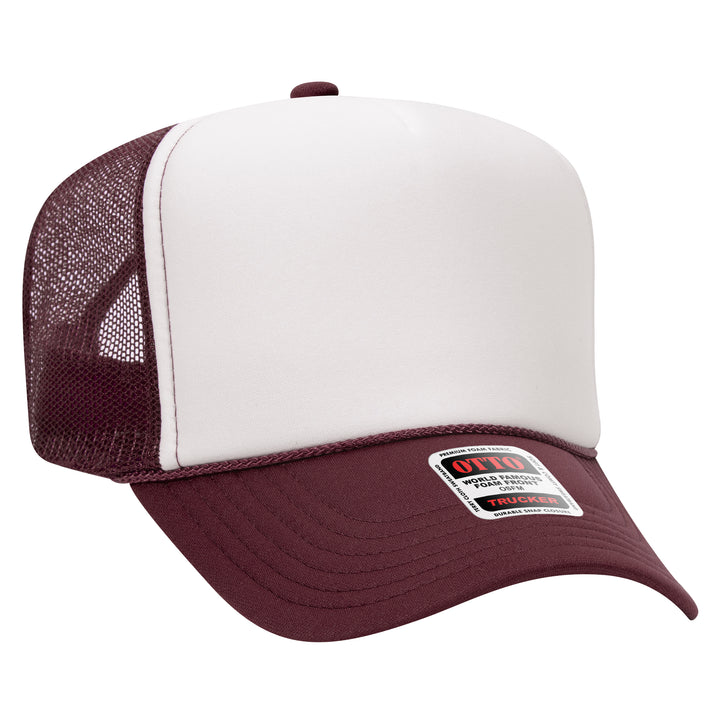 Blank Label Studios BLS - Trucker Hat 2112 Mrn Wht Mrn blank garment - ready for DTG & embroidery