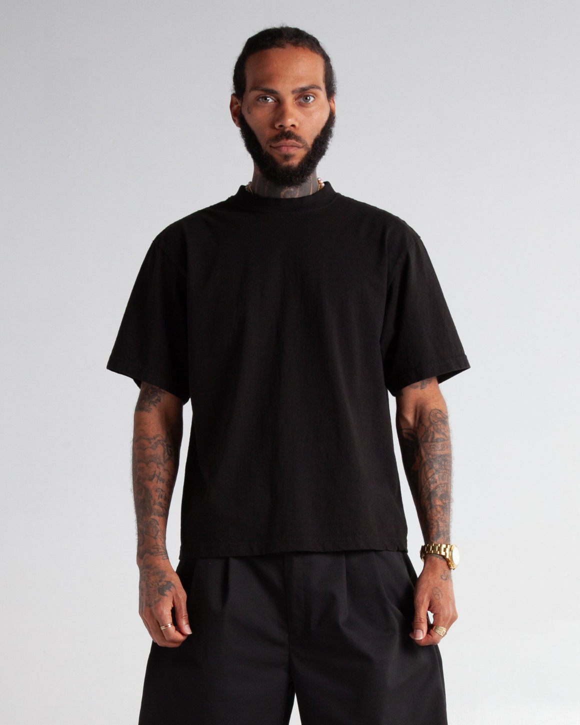 Blank Label Studios BLS - Cropped Tee 1409 Black blank garment - ready for DTG & embroidery