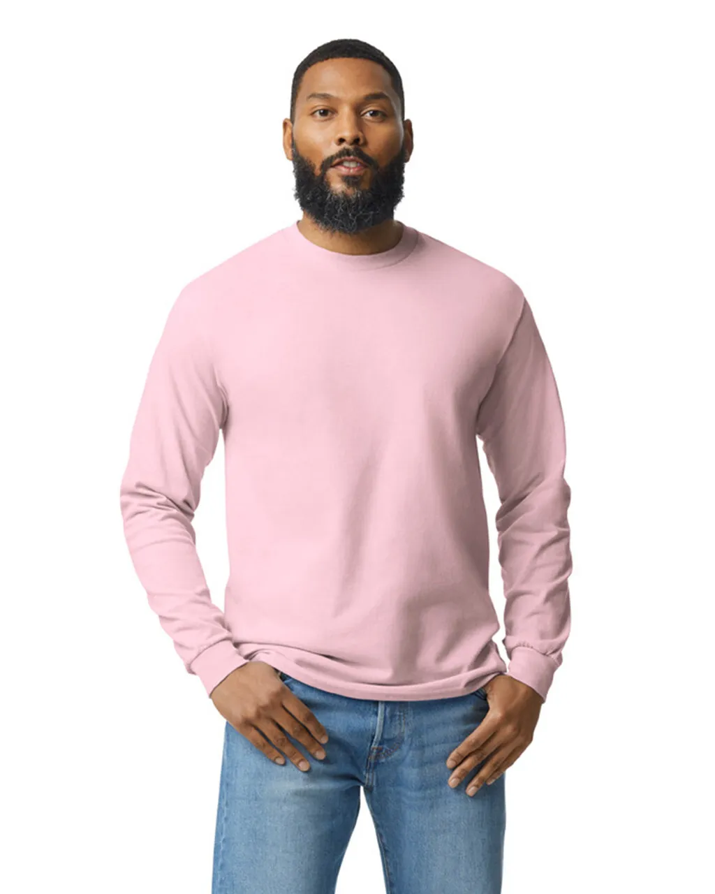 Blank Label Studios Gildan - Long Sleeve Tee 5400 Light Pink blank garment - ready for DTG & embroidery