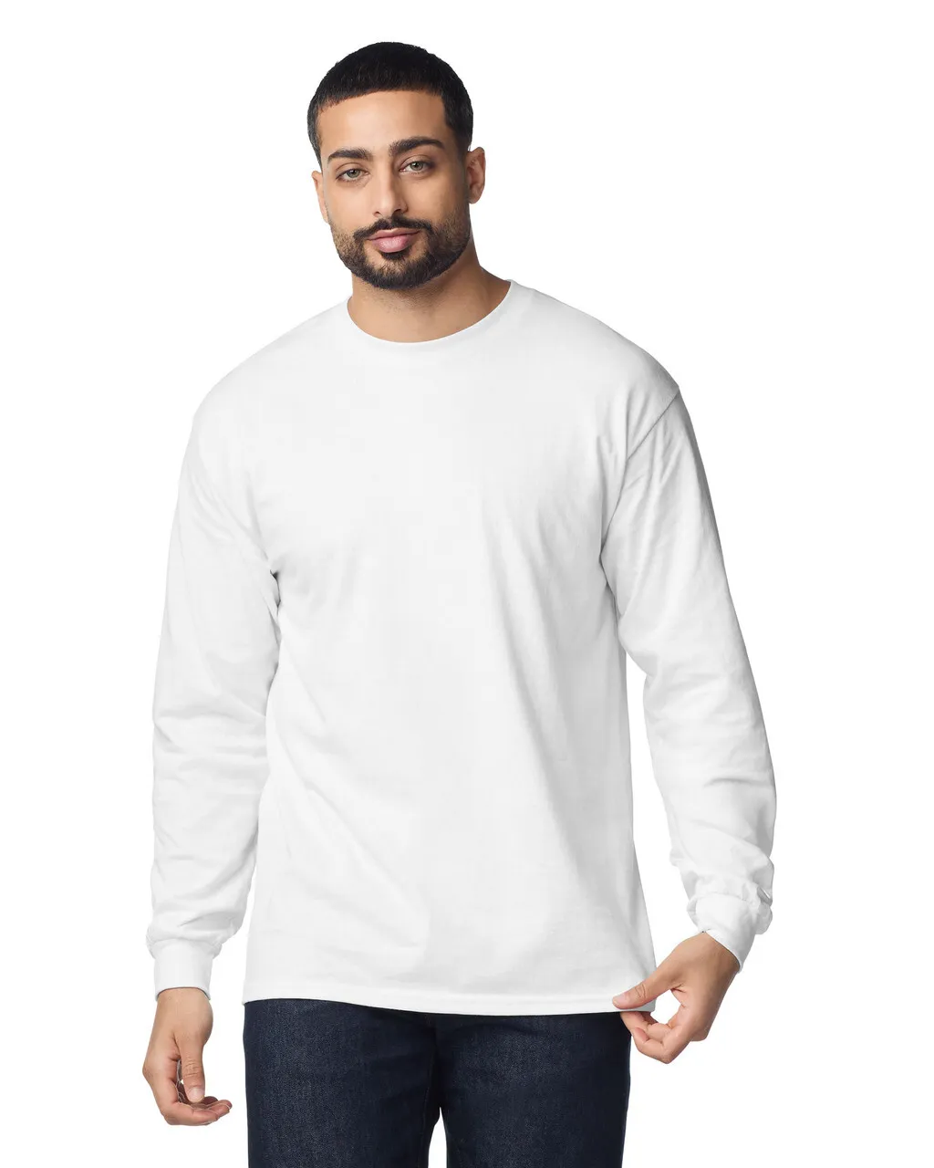 Blank Label Studios Gildan - Long Sleeve Tee 5400 White blank garment - ready for DTG & embroidery