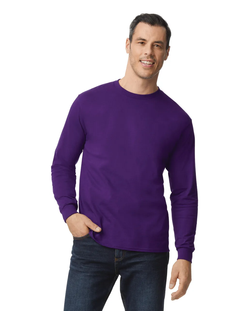Blank Label Studios Gildan - Long Sleeve Tee 5400 Purple blank garment - ready for DTG & embroidery