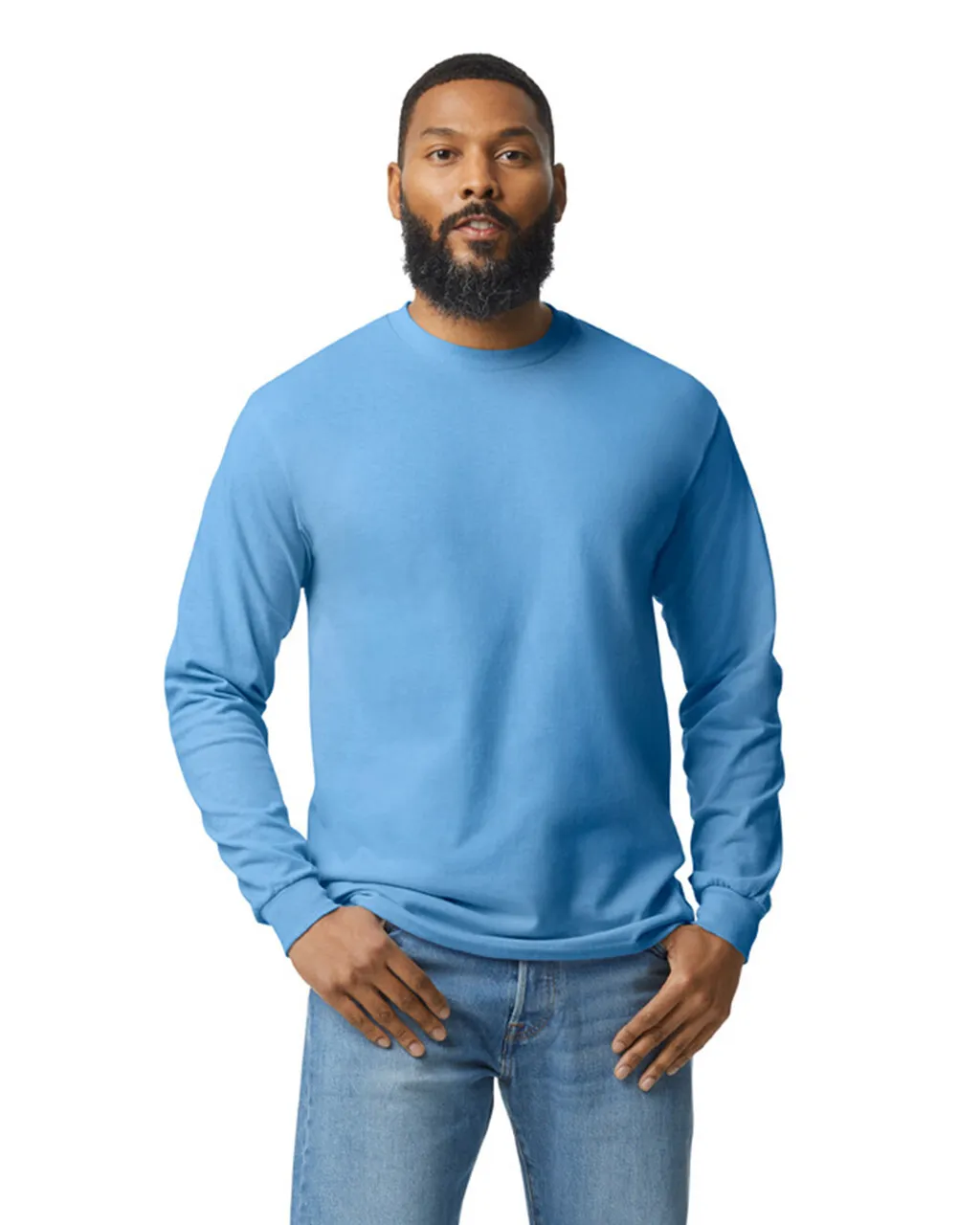 Blank Label Studios Gildan - Long Sleeve Tee 5400 Carolina Blue blank garment - ready for DTG & embroidery