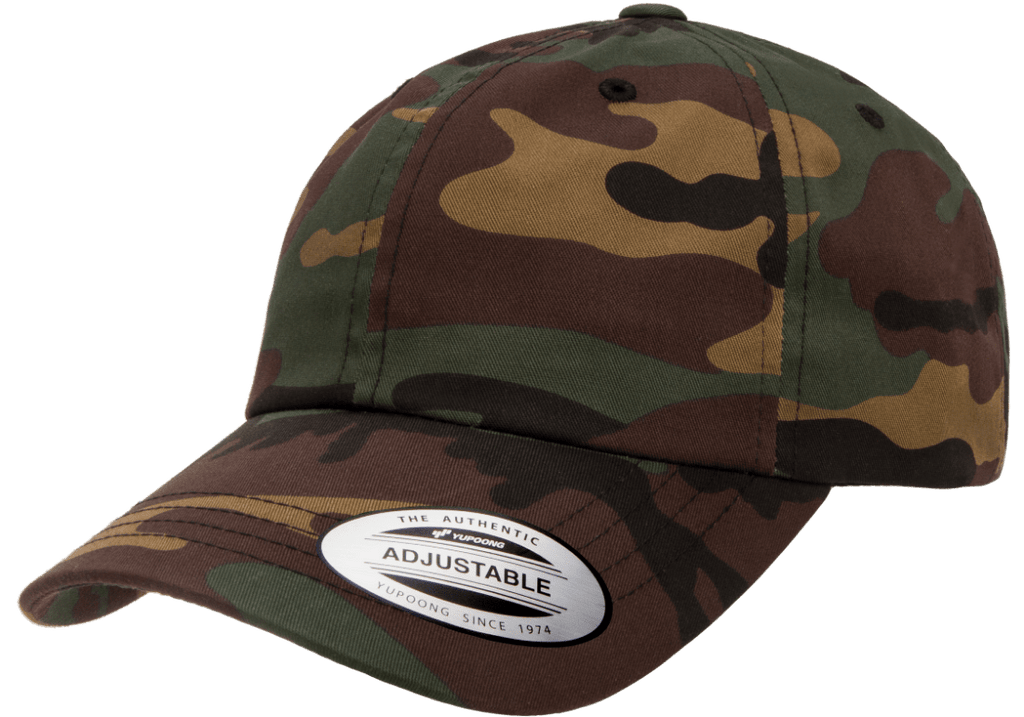 Blank Label Studios Yupoong - Hat 6245CM Green Camo blank garment - ready for DTG & embroidery