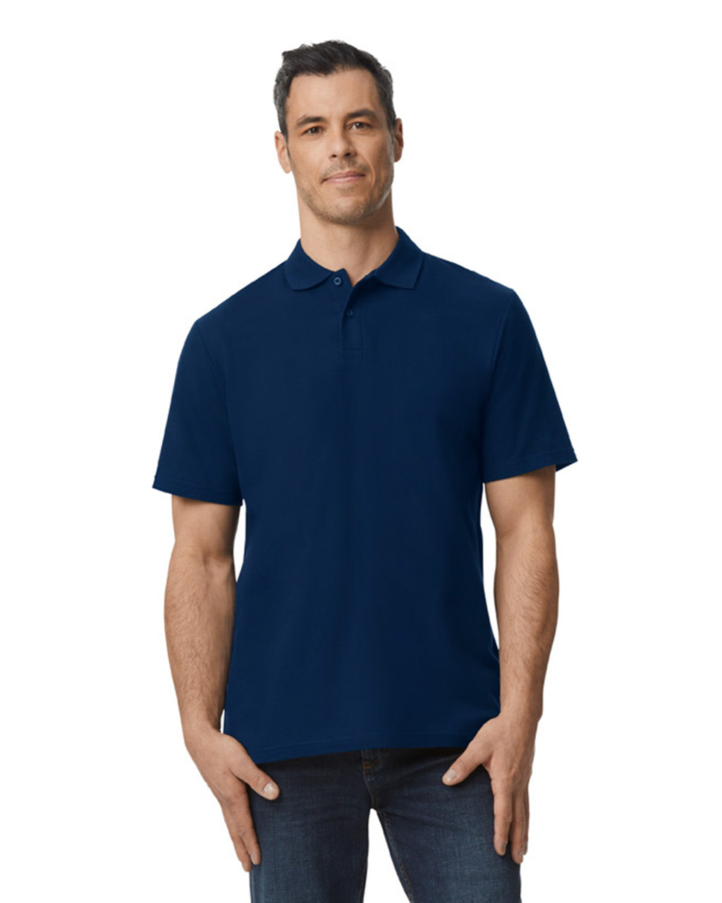 Blank Label Studios Gildan - Polo 64800 Navy blank garment - ready for DTG & embroidery