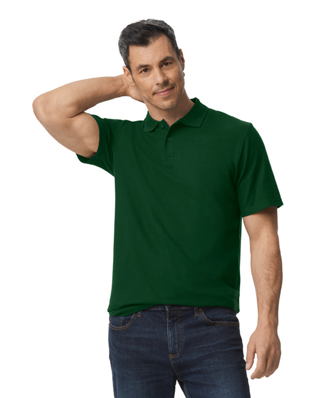 Blank Label Studios Gildan - Polo 64800 Forest Green blank garment - ready for DTG & embroidery