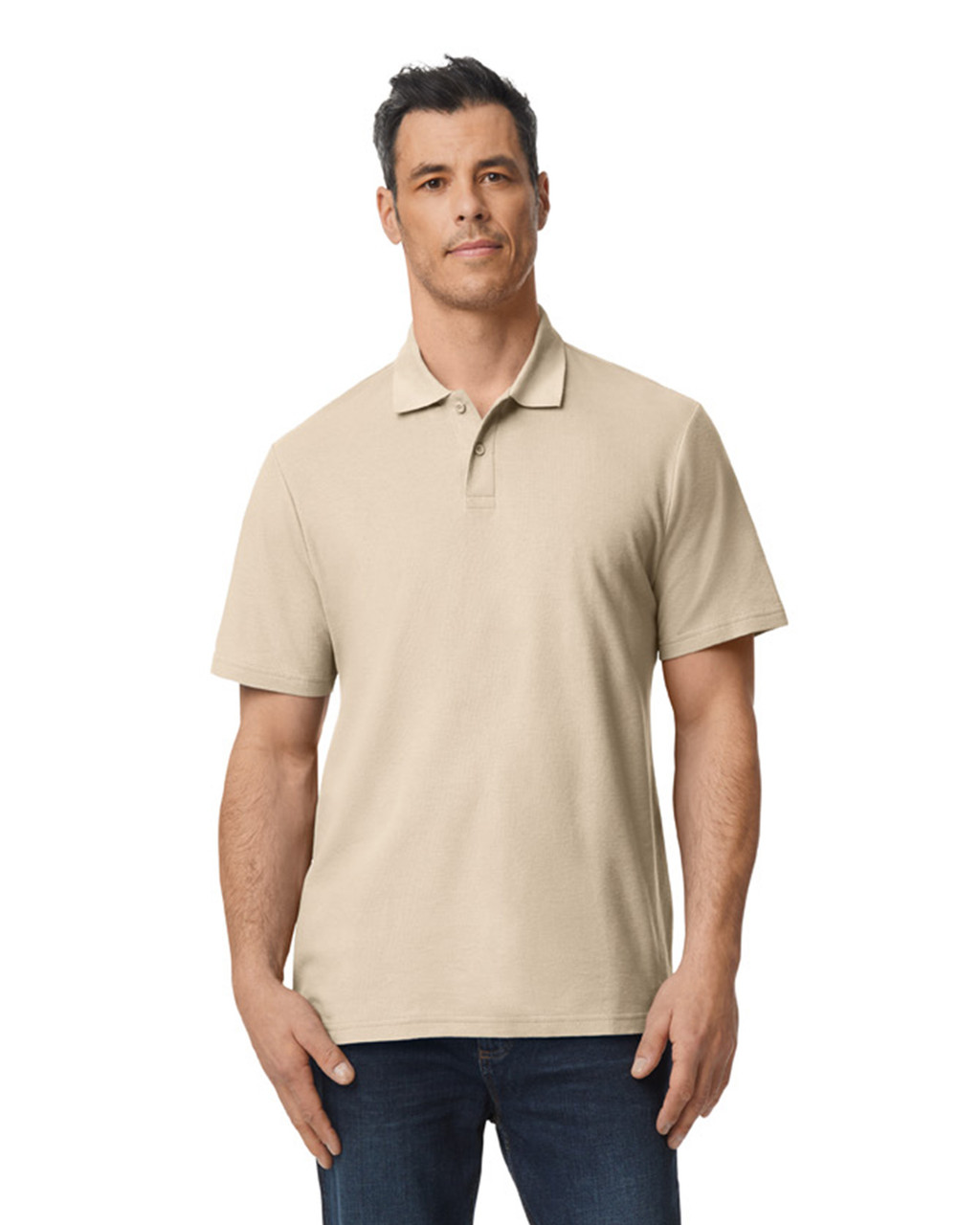Blank Label Studios Gildan - Polo 64800 Sand blank garment - ready for DTG & embroidery