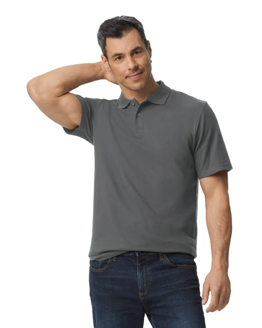 Blank Label Studios Gildan - Polo 64800 Charcoal blank garment - ready for DTG & embroidery
