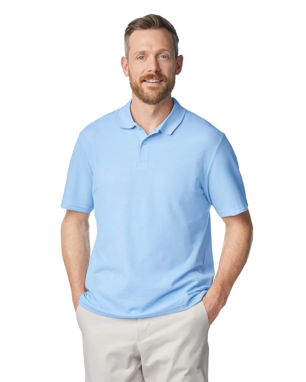 Blank Label Studios Gildan - Polo 64800 Light Blue blank garment - ready for DTG & embroidery