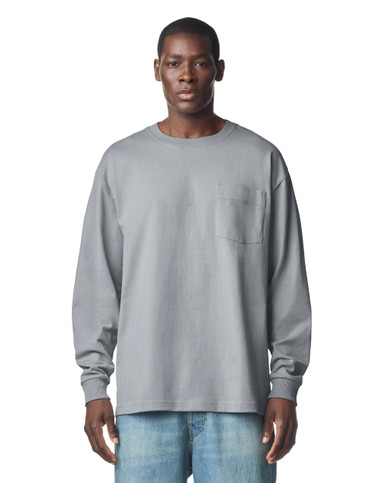Blank Label Studios American Apparel - Long Sleeve Tee 9410 Gravel blank garment - ready for DTG & embroidery