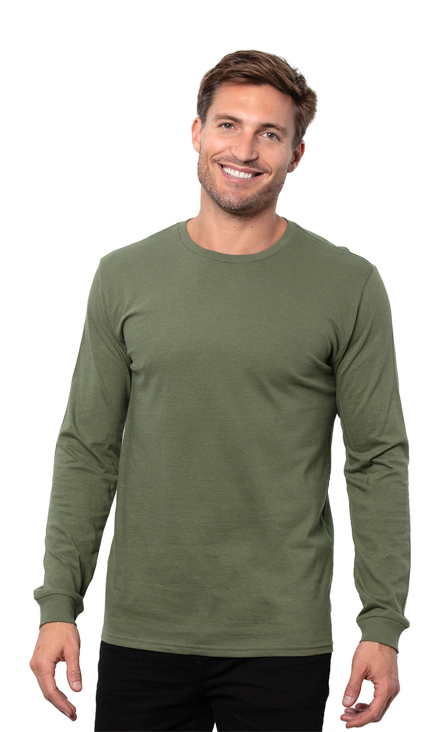 Blank Label Studios BLS - Long Sleeve Tee 1507 Military Green blank garment - ready for DTG & embroidery