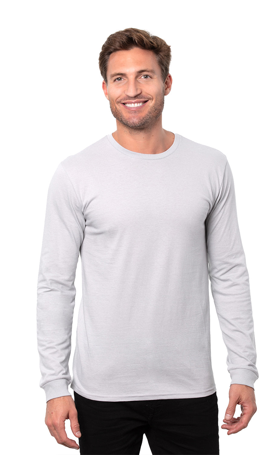 Blank Label Studios BLS - Long Sleeve Tee 1507 Silver blank garment - ready for DTG & embroidery