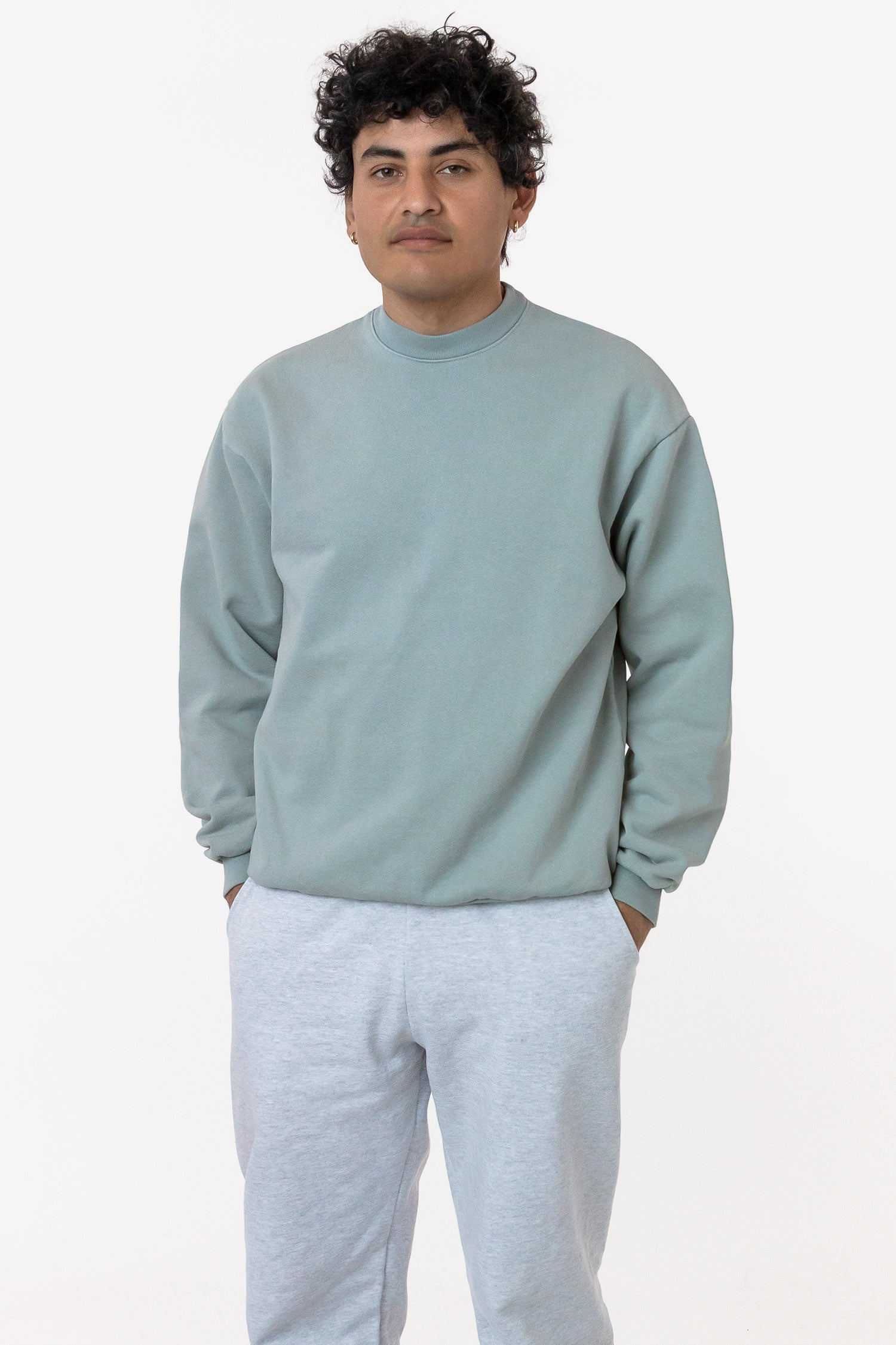 Blank Label Studios Los Angeles Apparel - Crewneck HF07GD Sage blank garment - ready for DTG & embroidery