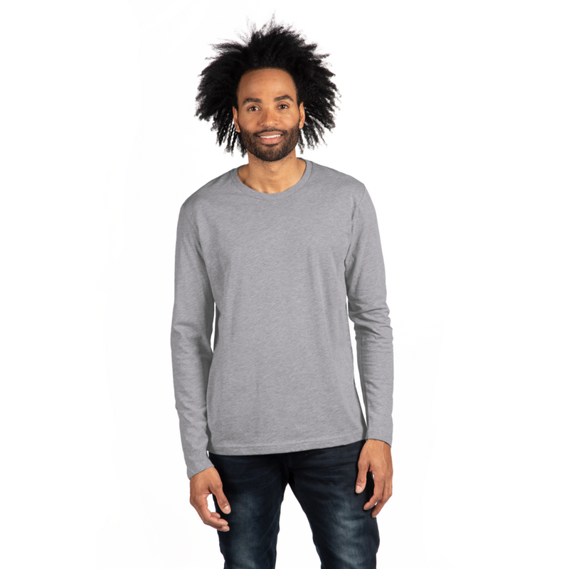 Blank Label Studios Next Level - Long Sleeve Tee 3601 Heather Grey blank garment - ready for DTG & embroidery