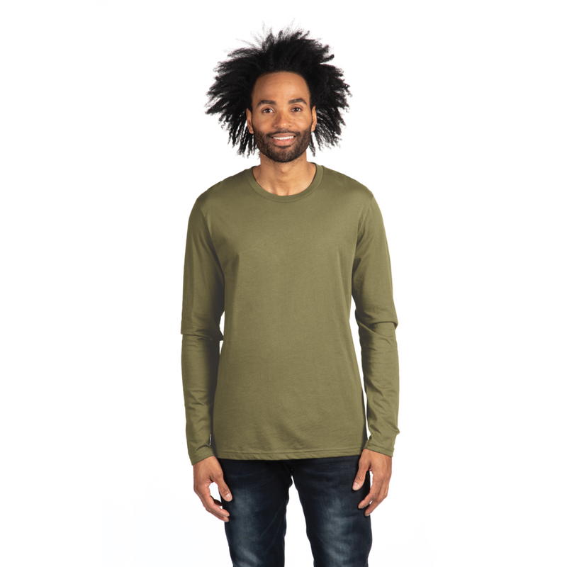 Blank Label Studios Next Level - Long Sleeve Tee 3601 Military Green blank garment - ready for DTG & embroidery