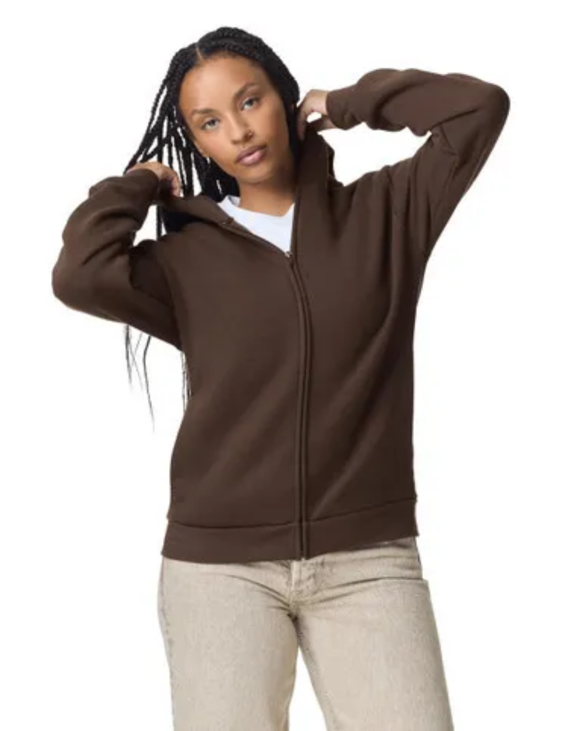 Blank Label Studios American Apparel - Zip Up Hoodie RF4971 Brown blank garment - ready for DTG & embroidery