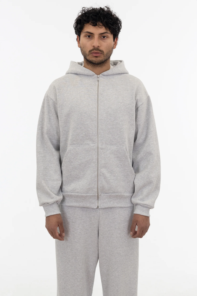 Blank Label Studios Los Angeles Apparel - Zip Up Hoodie HF10 Ash blank garment - ready for DTG & embroidery