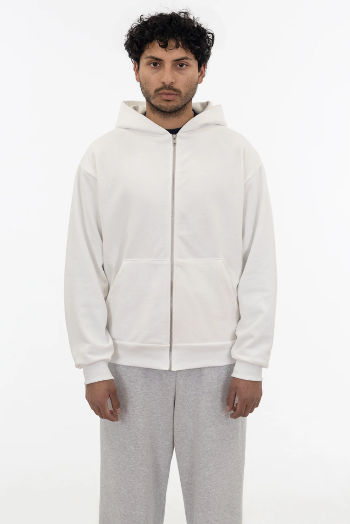 Blank Label Studios Los Angeles Apparel - Zip Up Hoodie HF10 White blank garment - ready for DTG & embroidery
