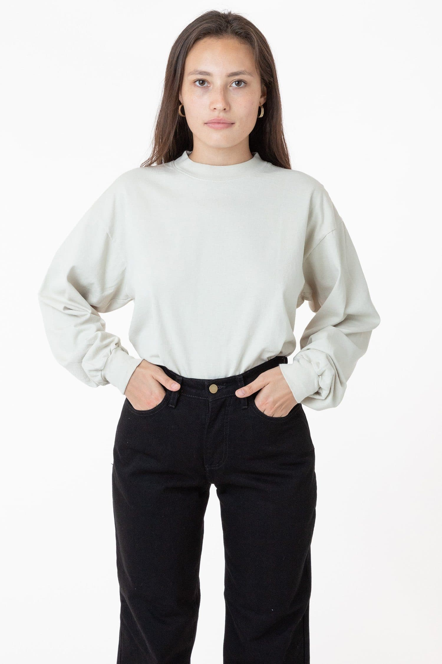 Blank Label Studios Los Angeles Apparel - Long Sleeve Tee 1406GD Cement blank garment - ready for DTG & embroidery