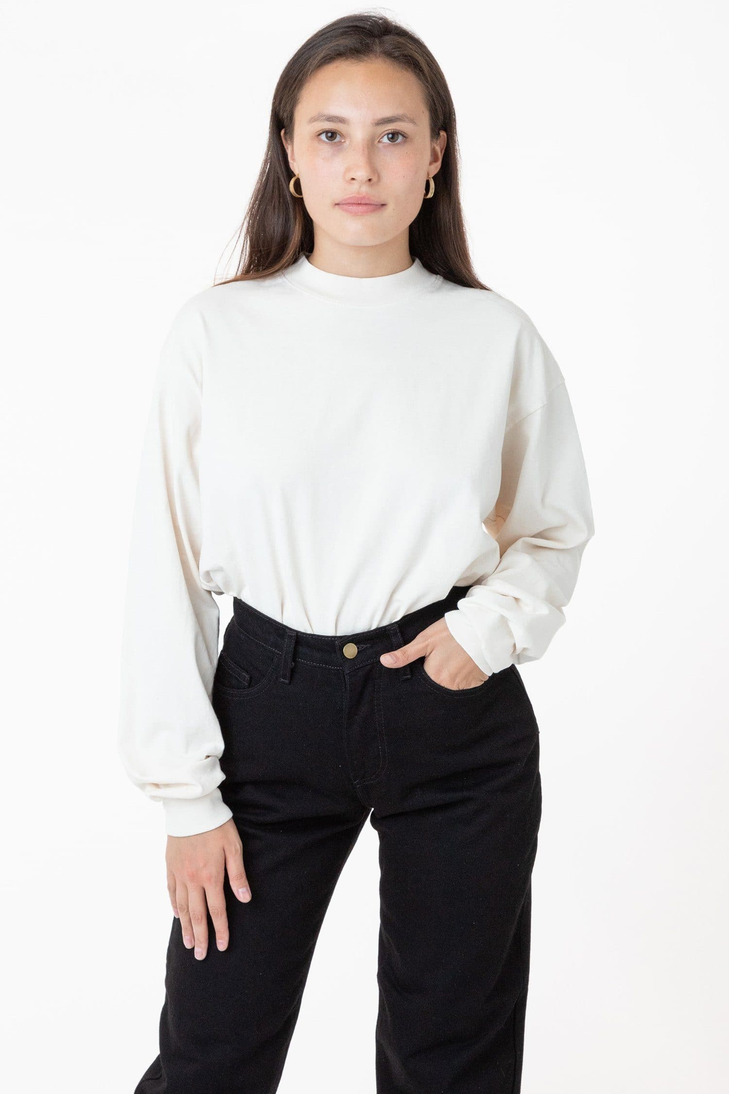 Blank Label Studios Los Angeles Apparel - Long Sleeve Tee 1406GD Cream blank garment - ready for DTG & embroidery