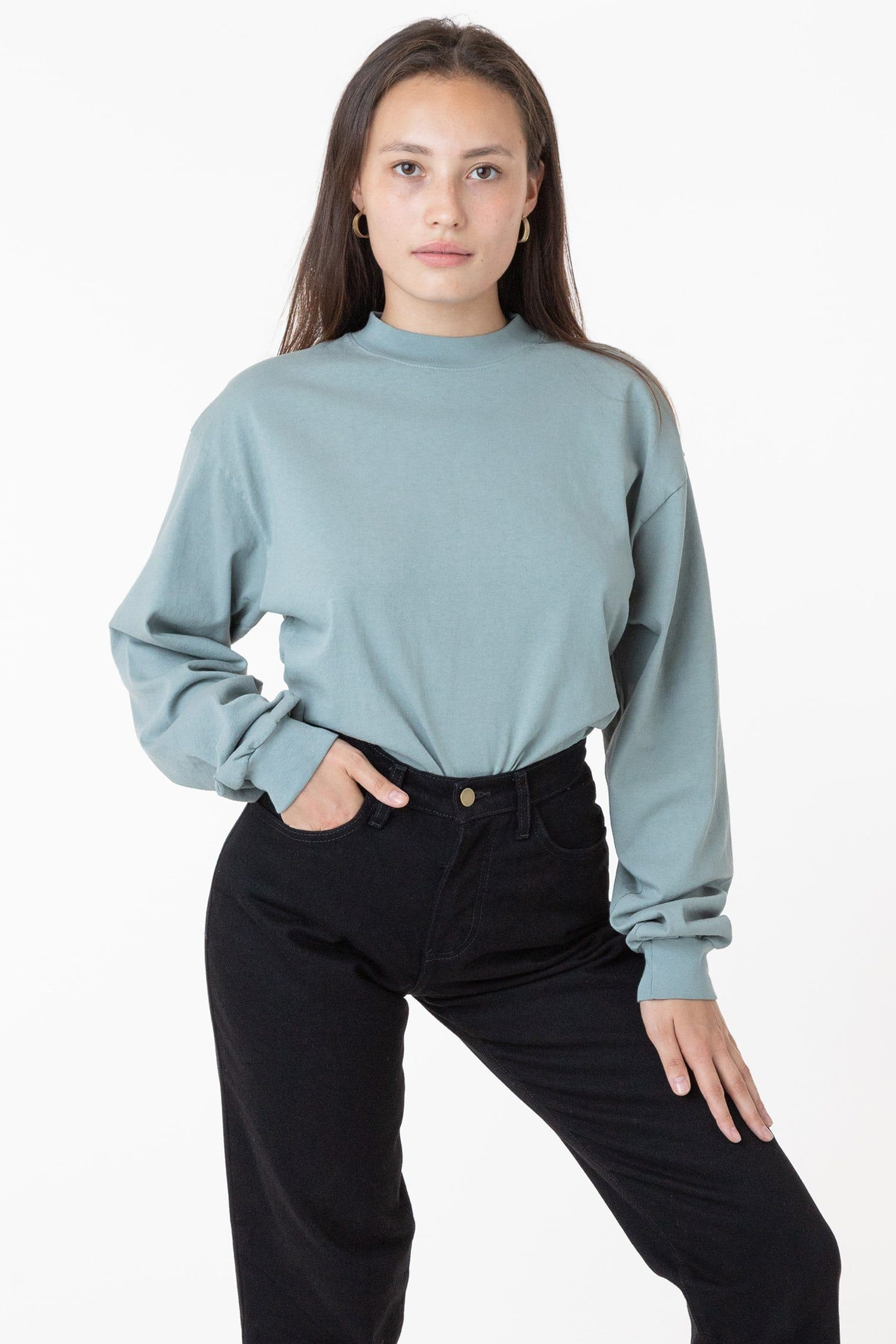 Blank Label Studios Los Angeles Apparel - Long Sleeve Tee 1406GD Eucalyptus blank garment - ready for DTG & embroidery