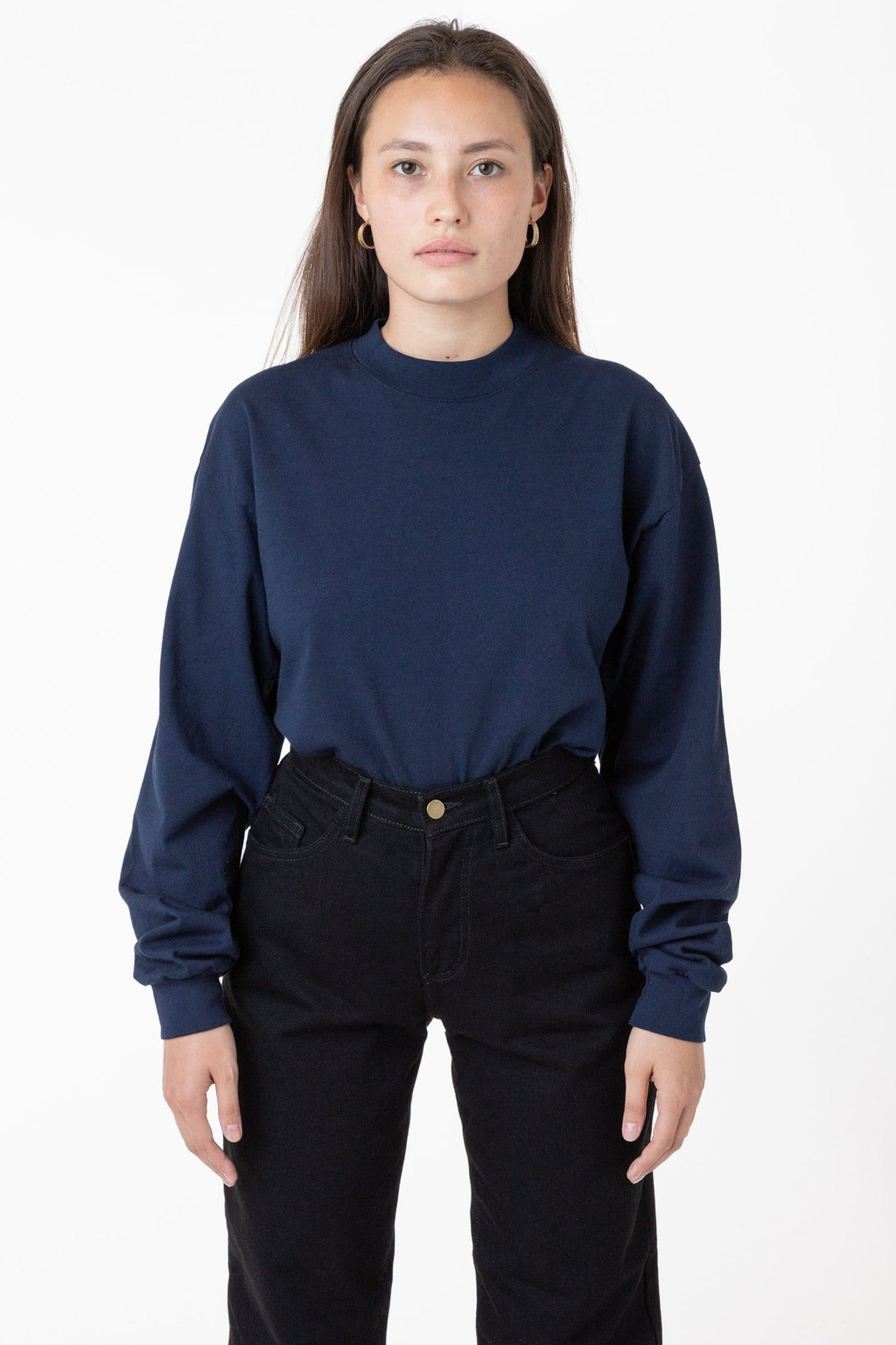 Blank Label Studios Los Angeles Apparel - Long Sleeve Tee 1406GD Navy blank garment - ready for DTG & embroidery