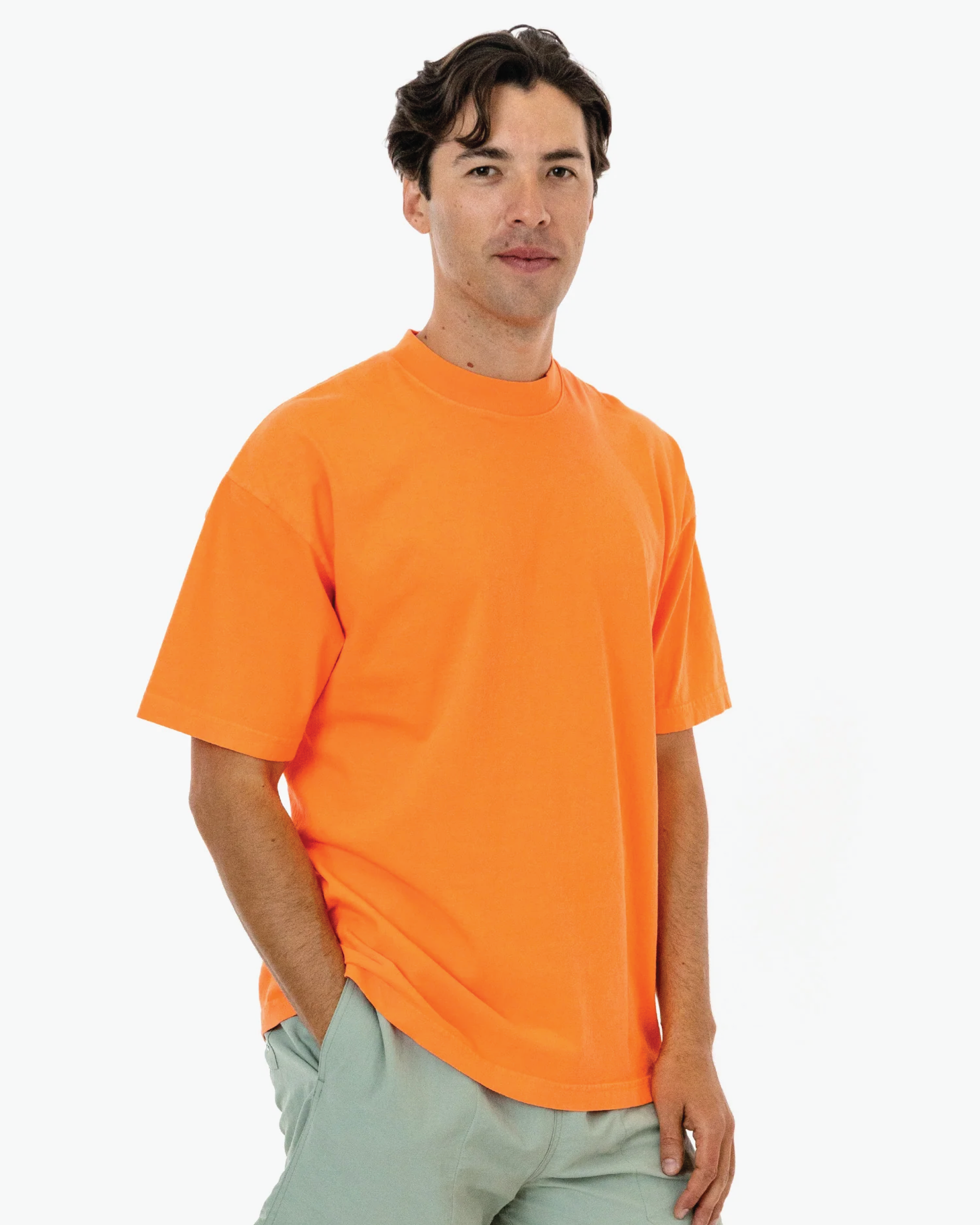Blank Label Studios Los Angeles Apparel - Tee 1801 Neon Orange blank garment - ready for DTG & embroidery